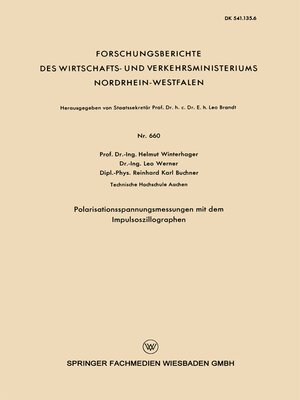 cover image of Polarisationsspannungsmessungen mit dem Impulsoszillographen